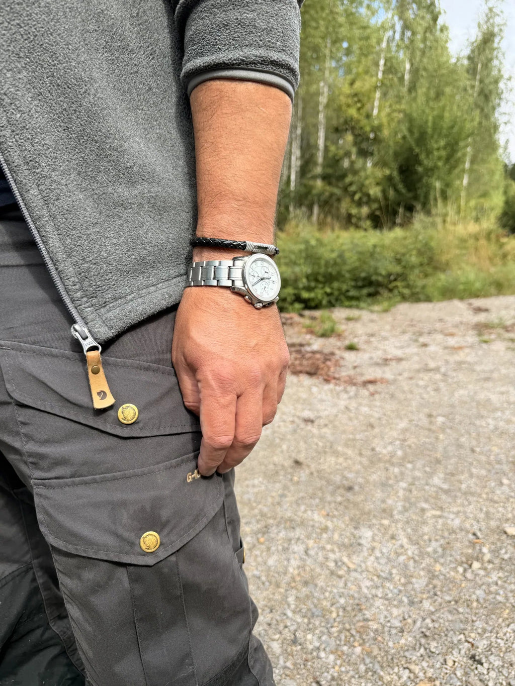 Silver & Brown Leather