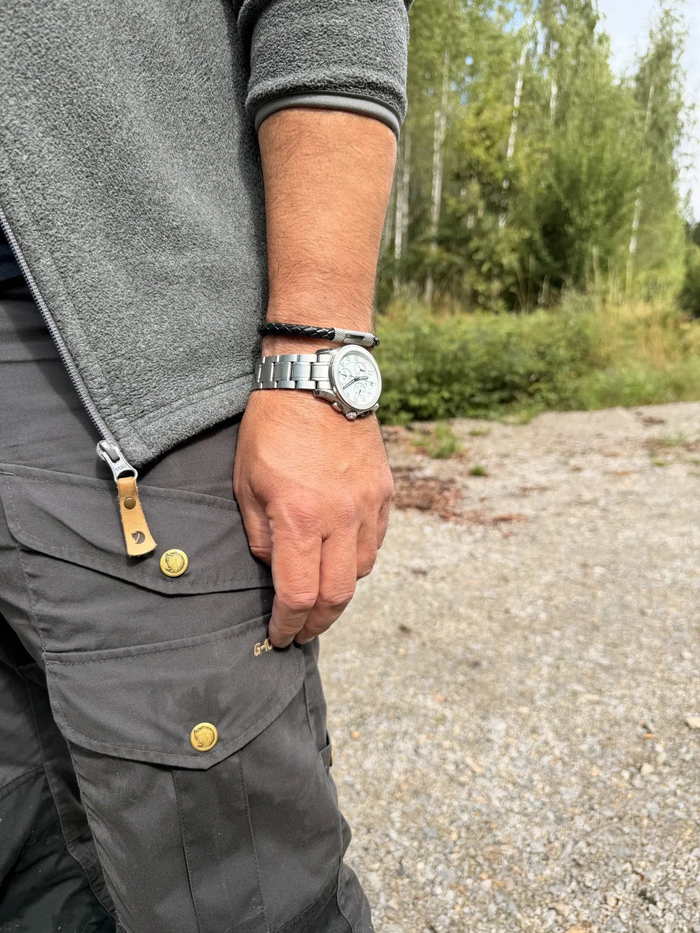 Silver & Brown Leather