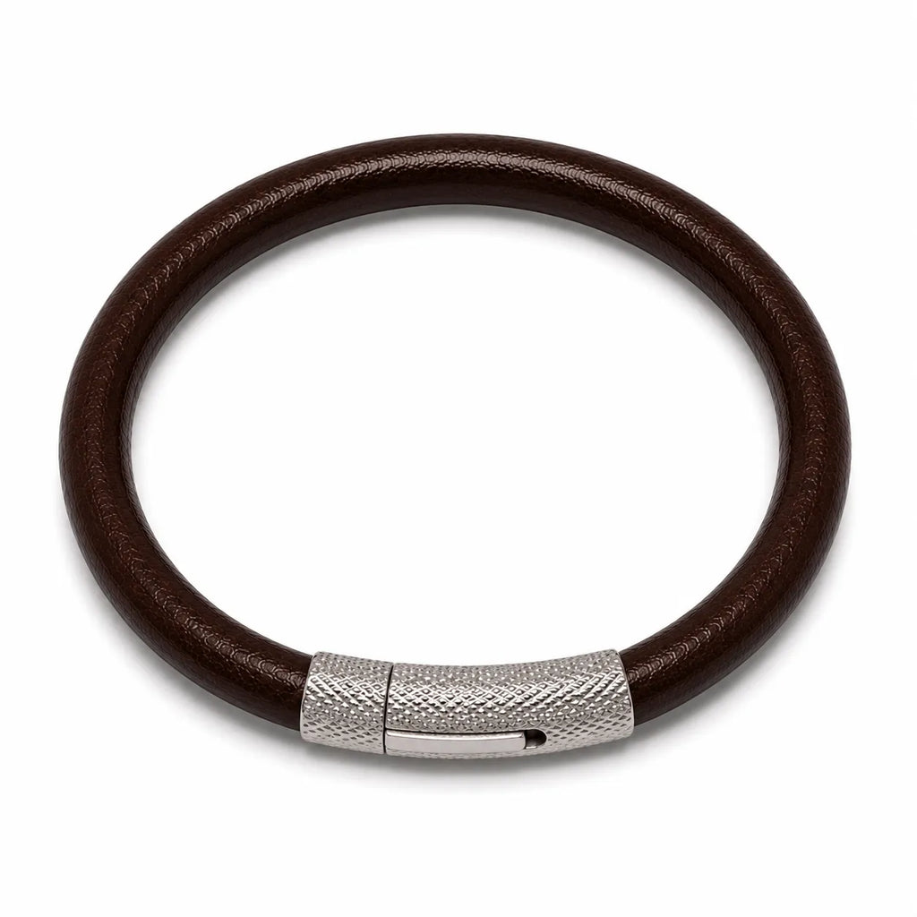 Silver & Brown Leather